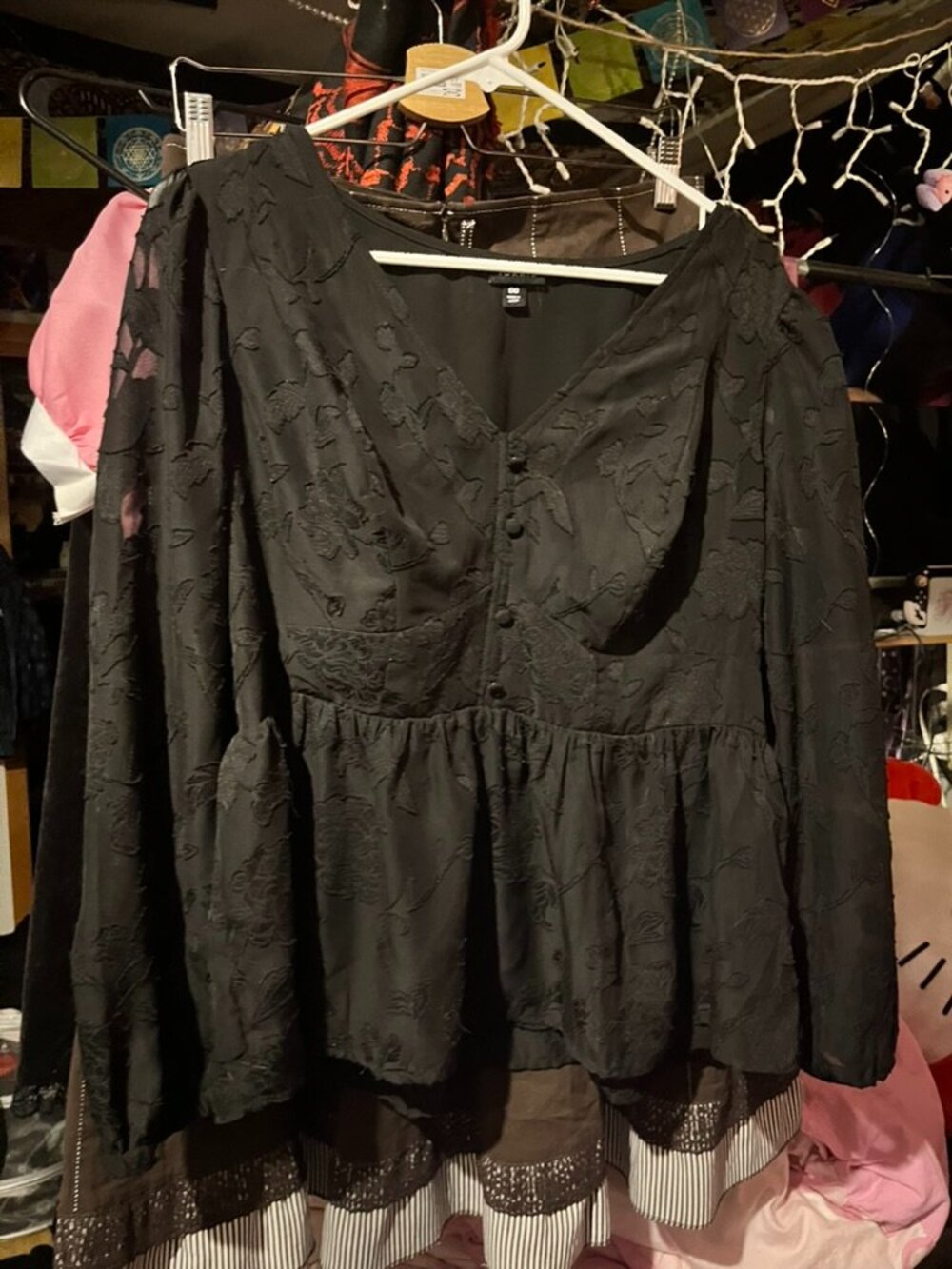 Plus Size Black Floral Blouse